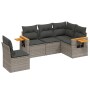 Gartensofa-Set mit Kissen, 5-teilig, graues synthetisches Rattan von , Gartensets - Ref: Foro24-3226816, Preis: 352,99 €, Rab...