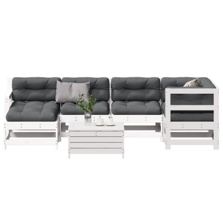 7-piece garden furniture set with solid white pine wood cushions by , Garden sets - Ref: Foro24-3250953, Price: 682,99 €, Dis...