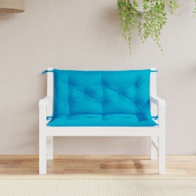 Garden bench cushions 2 pcs light blue 100x50x7 cm by , Cushions for chairs and sofas - Ref: Foro24-361663, Price: 43,99 €, D...