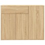 Aparador de madera contrachapada color roble Sonoma 88x30x70 cm