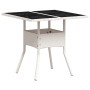 Garden table glass surface PE rattan white 80x80x75 cm by , Garden tables - Ref: Foro24-368132, Price: 79,99 €, Discount: %