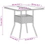 Garden table glass surface PE rattan white 80x80x75 cm by , Garden tables - Ref: Foro24-368132, Price: 79,99 €, Discount: %