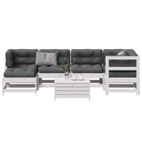 7-piece garden furniture set with solid white pine wood cushions by , Garden sets - Ref: Foro24-3250913, Price: 714,99 €, Dis...