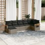 7-piece garden sofa set with gray PE rattan cushions by , Garden sets - Ref: Foro24-3227033, Price: 456,99 €, Discount: %