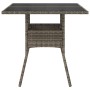 Garden table glass surface PE rattan gray 80x80x75 cm by , Garden tables - Ref: Foro24-365522, Price: 87,99 €, Discount: %