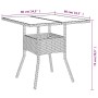 Garden table glass surface PE rattan gray 80x80x75 cm by , Garden tables - Ref: Foro24-365522, Price: 87,99 €, Discount: %