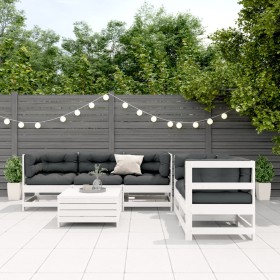 6-piece garden furniture set with solid white pine wood cushions by , Garden sets - Ref: Foro24-3250809, Price: 650,99 €, Dis...