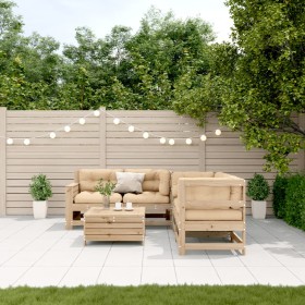 5-piece garden furniture set with solid pine wood cushions by , Garden sets - Ref: Foro24-3250816, Price: 527,99 €, Discount: %