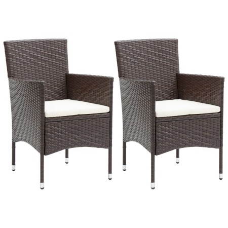 Garden dining chairs 2 units brown synthetic rattan by , Garden chairs - Ref: Foro24-318496, Price: 143,97 €, Discount: %