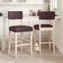 High stools 2 pcs solid rubber wood and synthetic leather by , Kitchen stools - Ref: Foro24-4006197, Price: 129,99 €, Discoun...