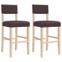 High stools 2 pcs solid rubber wood and synthetic leather by , Kitchen stools - Ref: Foro24-4006197, Price: 129,99 €, Discoun...