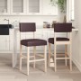 High stools 2 pcs solid rubber wood and synthetic leather by , Kitchen stools - Ref: Foro24-4006197, Price: 129,99 €, Discoun...