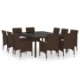 Juego de comedor de jardín 11 piezas ratán sintético marrón de , Conjuntos de jardín - Ref: Foro24-3095932, Precio: 852,35 €,...