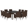 Juego de comedor de jardín 11 piezas ratán sintético marrón de , Conjuntos de jardín - Ref: Foro24-3095932, Precio: 852,35 €,...