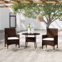 Garden bistro set 3 pieces PE rattan brown tempered glass by , Garden sets - Ref: Foro24-3095905, Price: 237,99 €, Discount: %