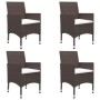 Garden dining set 5 pieces PE rattan brown tempered glass by , Garden sets - Ref: Foro24-3095913, Price: 348,95 €, Discount: %