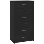 Sideboard with 6 drawers black plywood 50x34x96 cm by vidaXL, Sideboards - Ref: Foro24-800667, Price: 74,97 €, Discount: %