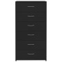 Sideboard with 6 drawers black plywood 50x34x96 cm by vidaXL, Sideboards - Ref: Foro24-800667, Price: 74,97 €, Discount: %