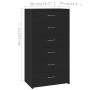 Sideboard with 6 drawers black plywood 50x34x96 cm by vidaXL, Sideboards - Ref: Foro24-800667, Price: 74,97 €, Discount: %