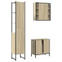 Set de muebles de baño 3 pzas madera contrachapada roble sonoma