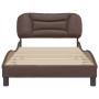 Estructura de cama cabecero cuero sintético marrón 100x200 cm de , Camas y somieres - Ref: Foro24-3207983, Precio: 163,58 €, ...