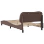 Estructura de cama cabecero cuero sintético marrón 100x200 cm de , Camas y somieres - Ref: Foro24-3207983, Precio: 163,58 €, ...