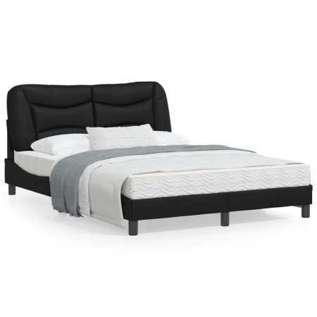 Bed frame with headboard black synthetic leather 120x200cm by , Beds and slatted bases - Ref: Foro24-3207988, Price: 193,95 €...