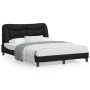 Bed frame with headboard black synthetic leather 120x200cm by , Beds and slatted bases - Ref: Foro24-3207988, Price: 186,99 €...