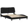 Bed frame with headboard black synthetic leather 120x200cm by , Beds and slatted bases - Ref: Foro24-3207988, Price: 193,95 €...