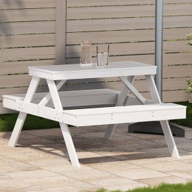 Solid white pine wood picnic table 105x134x75 cm by , Garden tables - Ref: Foro24-832568, Price: 127,47 €, Discount: %