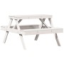 Solid white pine wood picnic table 105x134x75 cm by , Garden tables - Ref: Foro24-832568, Price: 127,99 €, Discount: %