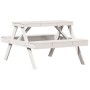 Solid white pine wood picnic table 105x134x75 cm by , Garden tables - Ref: Foro24-832568, Price: 127,99 €, Discount: %