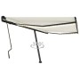 Manual retractable awning with cream LED 400x300 cm by , Awnings - Ref: Foro24-3069742, Price: 499,72 €, Discount: %