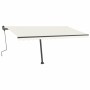 Manual retractable awning with cream LED 400x300 cm by , Awnings - Ref: Foro24-3069742, Price: 499,72 €, Discount: %