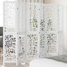 White Paulownia solid wood 6-panel dividing screen by , Room dividers - Ref: Foro24-358746, Price: 158,04 €, Discount: %