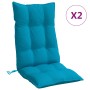 Cojines de silla con respaldo alto 2 uds tela Oxford azul claro