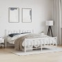 Estructura cama metal con cabecero y estribo blanco 150x200 cm de , Camas y somieres - Ref: Foro24-374310, Precio: 130,17 €, ...