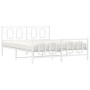 Estructura cama metal con cabecero y estribo blanco 150x200 cm de , Camas y somieres - Ref: Foro24-374310, Precio: 130,17 €, ...