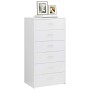 Aparador con 6 cajones contrachapada blanco brillo 50x34x96 cm de vidaXL, Aparadores - Ref: Foro24-800672, Precio: 84,99 €, D...