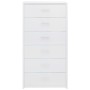 Aparador con 6 cajones contrachapada blanco brillo 50x34x96 cm de vidaXL, Aparadores - Ref: Foro24-800672, Precio: 84,99 €, D...