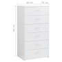 Aparador con 6 cajones contrachapada blanco brillo 50x34x96 cm de vidaXL, Aparadores - Ref: Foro24-800672, Precio: 84,99 €, D...