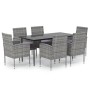 Garden dining set 7 pieces with anthracite synthetic rattan cushions by , Garden sets - Ref: Foro24-3156783, Price: 471,99 €,...