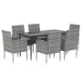 Garden dining set 7 pieces with anthracite synthetic rattan cushions by , Garden sets - Ref: Foro24-3156783, Price: 471,99 €,...