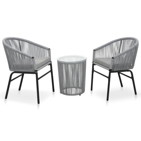 Garden table and 3-piece chair set with gray PE rattan cushions by vidaXL, Garden sets - Ref: Foro24-48140, Price: 176,99 €, ...