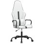 Silla gaming cuero sintético blanco y negro