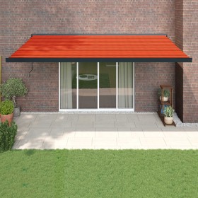 Toldo retráctil aluminio y tela naranja y marrón 5x3 m de , Toldos - Ref: Foro24-3154620, Precio: 827,99 €, Descuento: %