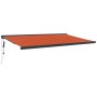 Retractable aluminum awning and orange and brown fabric 5x3 m by , Awnings - Ref: Foro24-3154620, Price: 829,85 €, Discount: %