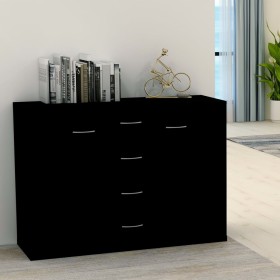 Aparador de madera contrachapada negro 88x30x65 cm de vidaXL, Aparadores - Ref: Foro24-800685, Precio: 85,08 €, Descuento: %