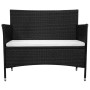 Set muebles de jardín 2 piezas con cojín ratán sintético negro de , Conjuntos de jardín - Ref: Foro24-3059319, Precio: 176,99...