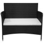 Set muebles de jardín 2 piezas con cojín ratán sintético negro de , Conjuntos de jardín - Ref: Foro24-3059319, Precio: 176,99...